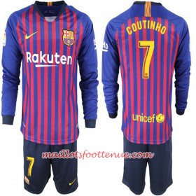 Maillot/Tenue Barcelone Coutinho 7 Enfant Domicile 2018/2019 Manche Longue